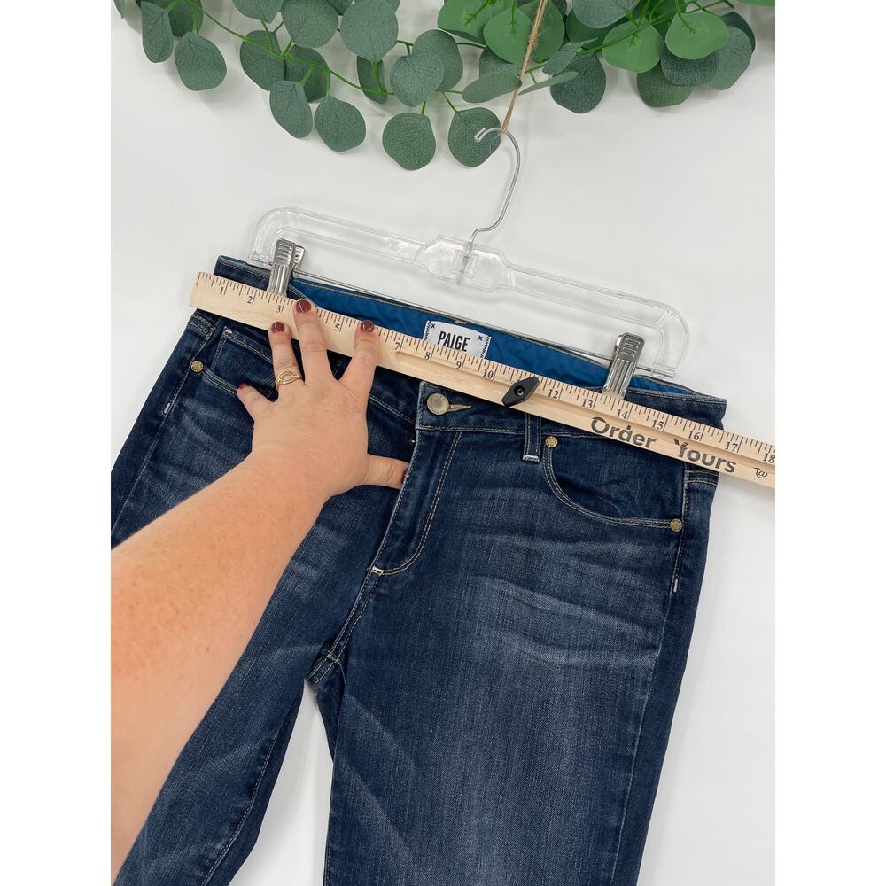 Paige Dark Denim Mid Rise Jimmy Jimmy Skinny Jeans Size 28 - Picture 5 of 12